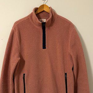 Todd Snyder x Champion Dusty Pink Half Zip Polartec Fleece L